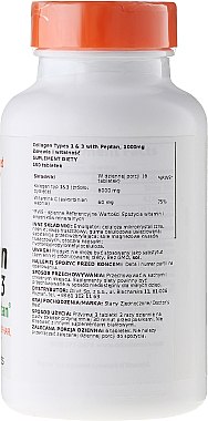 Колаген 1 і 3 типу для шкіри і суглобів з вітаміном С, 1000 мг - Doctor's Best Collagen Types 1 & 3 with Peptan 1000 mg — фото N2