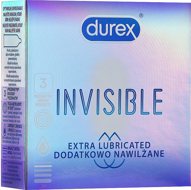 Презервативи додатково зволожені, ультратонкі, 3 шт. - Durex Invisible — фото N4