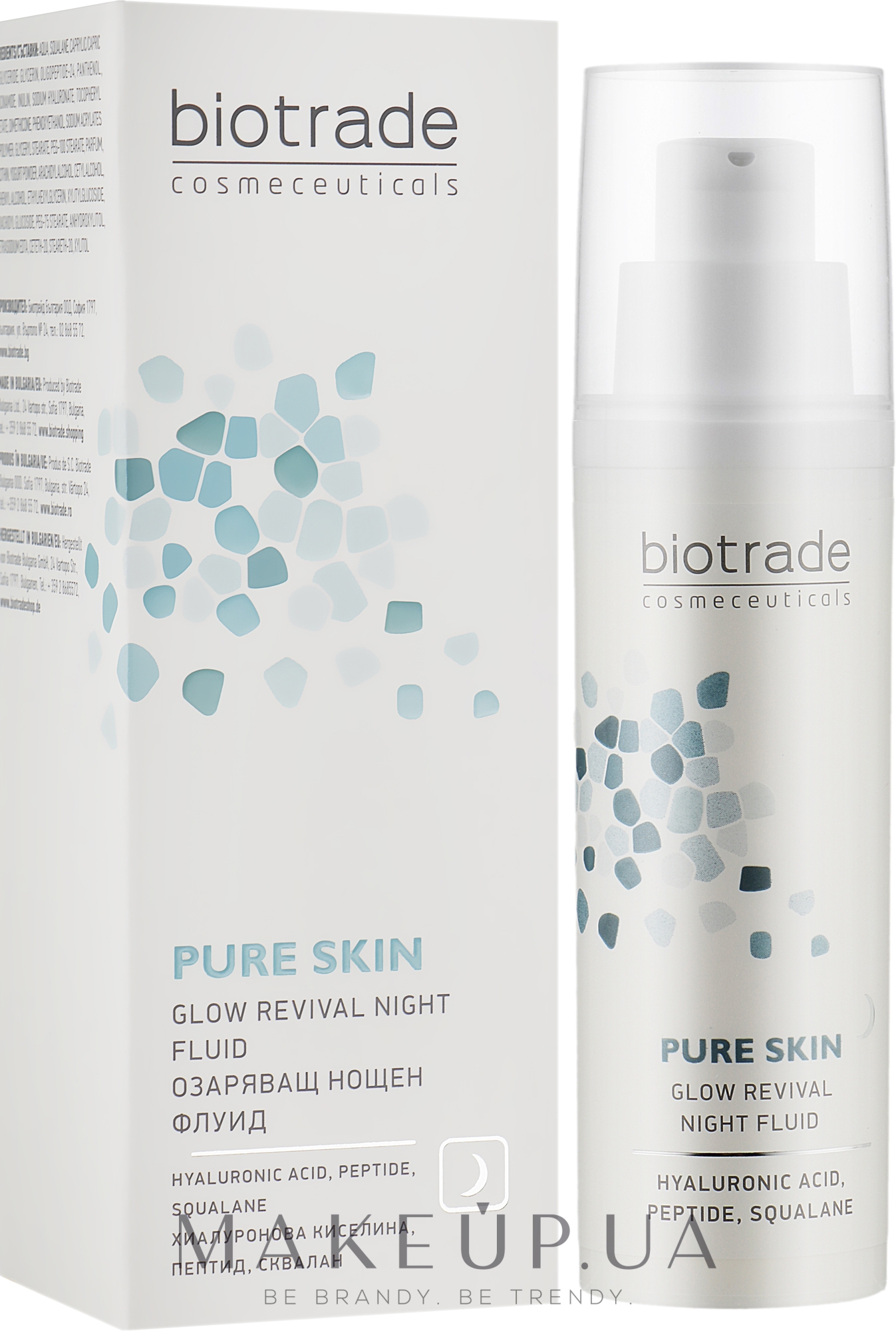 Ночной омолаживающий флюид с гиалуроновой кислотой и пептидами - Biotrade Pure Skin Glow Revival Night Fluid — фото 50ml