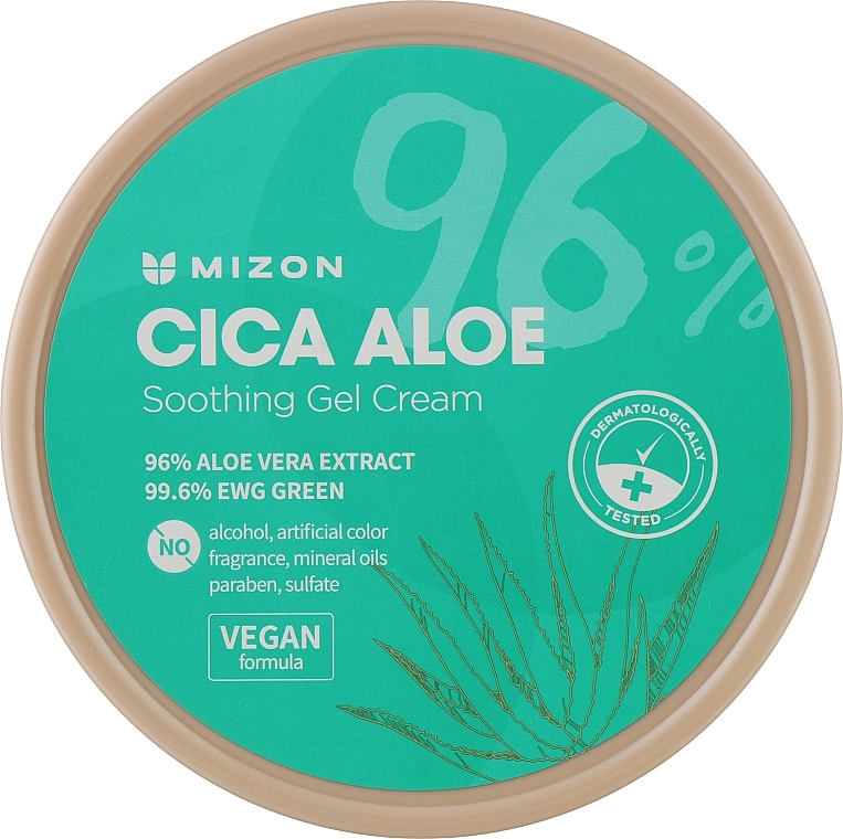 Заспокійливий гель-крем для обличчя й тіла з алое - Mizon Cica Aloe 96% Soothing Gel Cream — фото N1