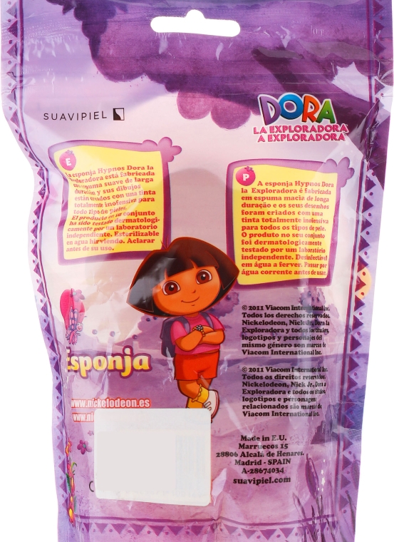 Мочалка банная детская "Дора" 7 - Suavipiel Dora Bath Sponge — фото N4