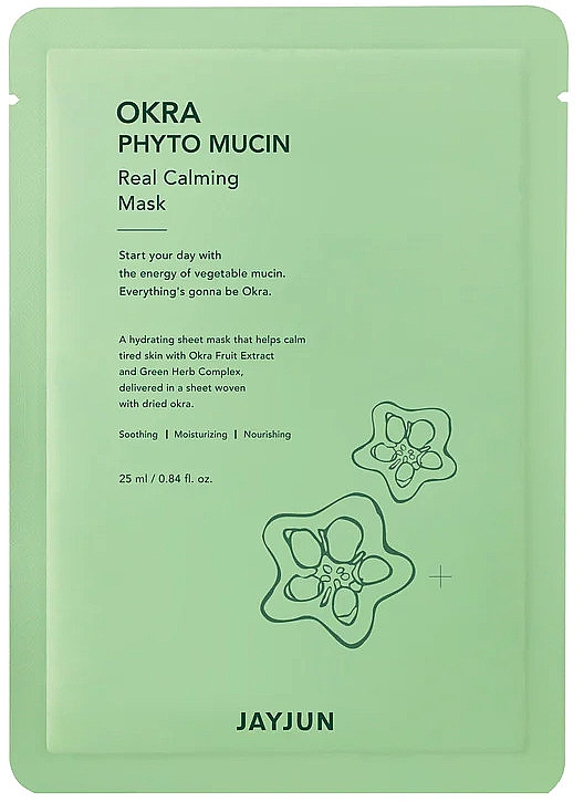 Тканевая маска для лица - JayJun Okra Phyto Mucin Real Soothing Mask — фото N1