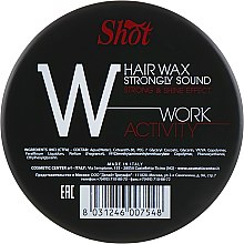 Духи, Парфюмерия, косметика Воск сильной фиксации с эффектом блеска - Shot Hair Wax Strongly Sound Work Activity "W"