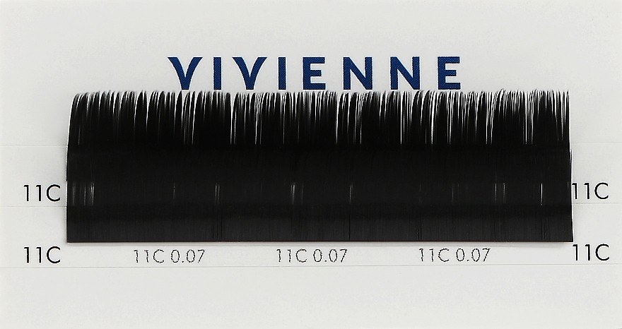 Накладні вії "Elite", чорні, 2 лінії (0,07, C, (11)) - Vivienne — фото N1