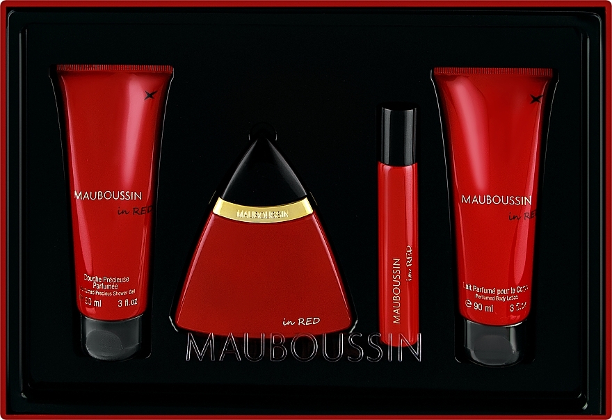 Mauboussin In Red - Набір (edp/100ml + edp/20ml + sh/gel/90ml + b/lot/90ml) — фото N1