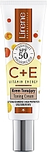 Духи, Парфюмерия, косметика Тонирующий крем для лица - Lirene C + E Vitamin Energy Toning Cream SPF 50