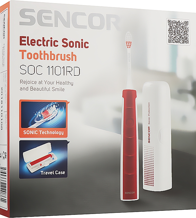 Электрическая зубная щетка, красная, SOC1101RD - Sencor — фото N4