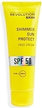 Духи, Парфюмерия, косметика Мерцающий солнцезащитный крем для лица - Revolution Skin SPF 50 Shimmer Sun Protect Face Cream