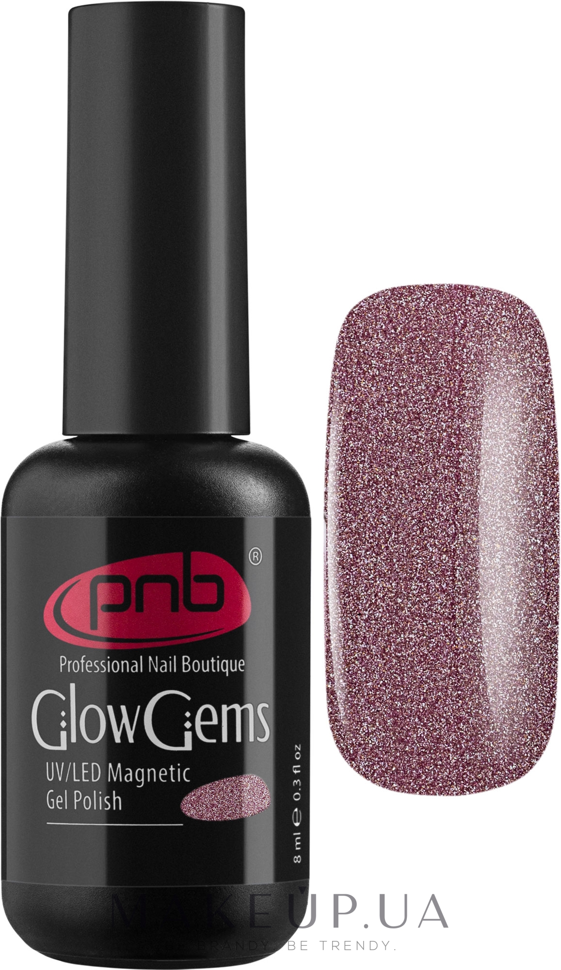 Магнітний гель-лак "Сяйні камені" - PNB Magnetic Gel Polish Glow Gems UV/LED — фото 01 - Amethyst