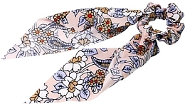 Парфумерія, косметика Резинка для волосся з хусткою, світло-рожева з квітковим принтом - Lolita Accessories