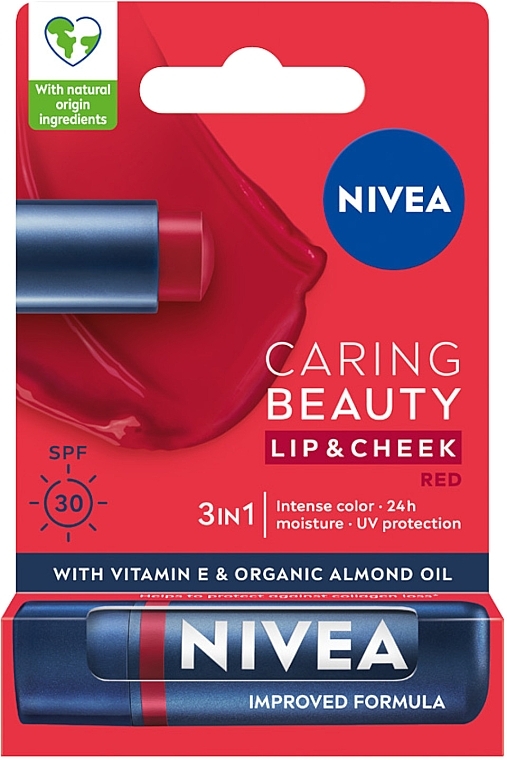 Помада для губ и щек - Nivea Caring Beauty Lip & Chick SPF30