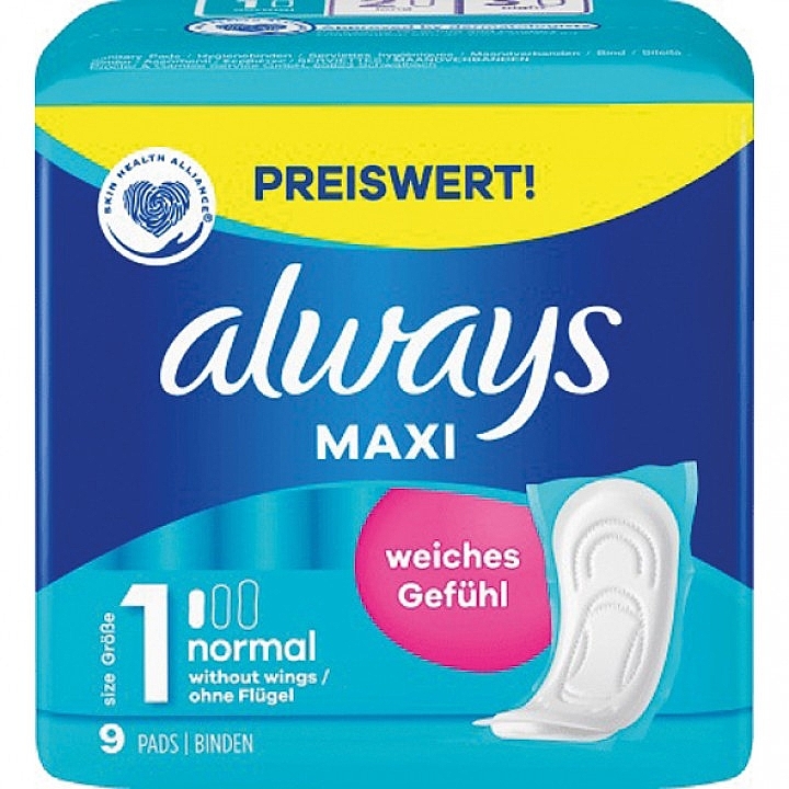 Гигиенические прокладки без крылышек, 9 шт. - Always Maxi Normal — фото N1