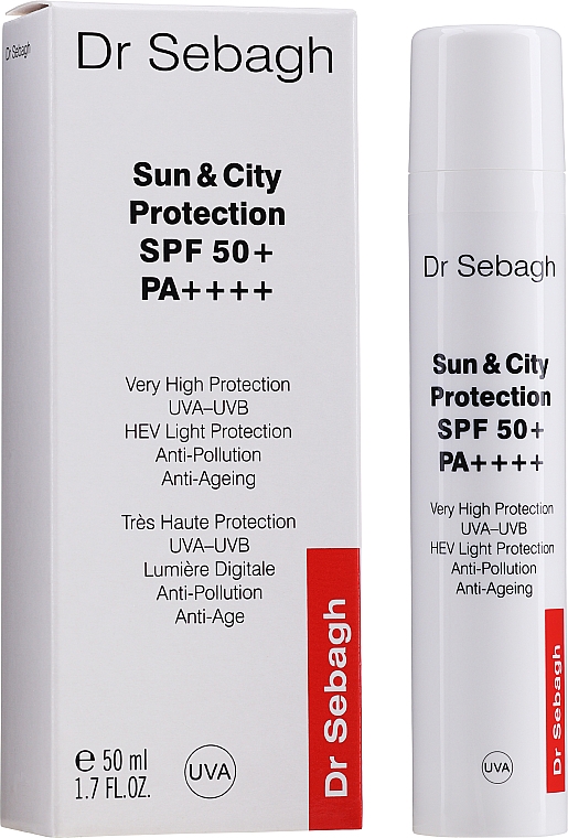 Защитный крем для лица - Dr Sebagh Sun & City Protection SPF 50 — фото N2