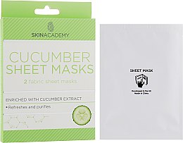 Парфумерія, косметика Маска для обличчя - Skin Academy Cucumber Sheet Masks Refreshes and Purifies 2 Sheets Pack