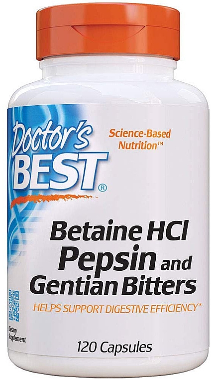 Гірка настоянка з бетаінгідрохлориду, пепсину і тирличу - Doctor's Best Betaine HCI Pepsin and Gentian Bitters — фото N1