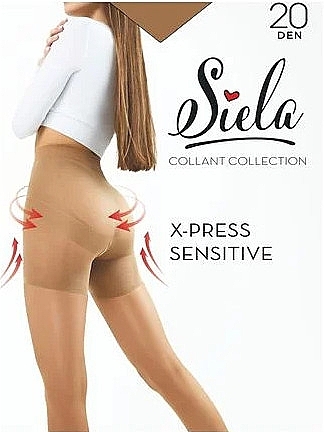 Колготки женские "X-Press Sensitive", 20 Den, caramel - Siela — фото N1