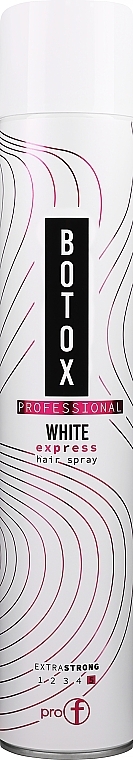 Лак для волосся - PRO-F Professional Botox White Express Hair Spray Extra Strong — фото N1