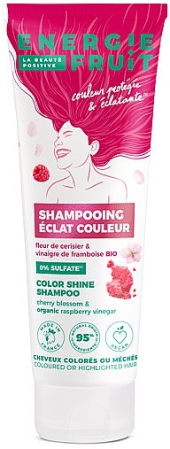 Шампунь для окрашенных и мелированных волос - Energie Fruit Cherry Blossom & Organic Raspberry Vinegar Color Shine Shampoo — фото N1