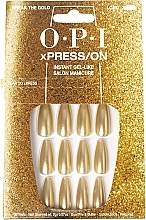 Парфумерія, косметика Набір накладних нігтів - OPI Xpress/On Break The Gold