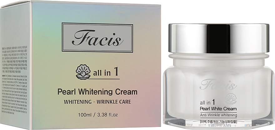 Освітлювальний крем з перлинним порошком - Facis All-In-One Pearl Whitening Cream — фото N2