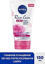 Гель, скраб і маска 3в1 - NIVEA Rose Care 3in1 Wash Scrub Mask — фото N2