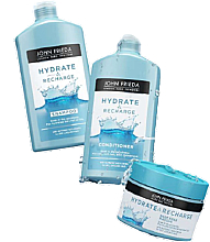 Духи, Парфюмерия, косметика Набор Hydrate & Recharge "Вместе дешевле" - John Frieda Hydrate & Recharge (shm/250ml + mask/250ml + cond/250ml)