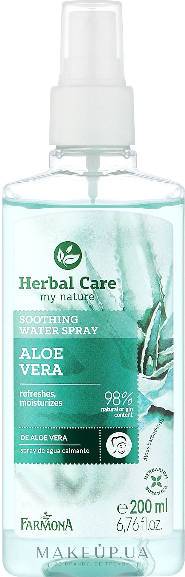 Успокаивающая вода-спрей для лица "Алоэ вера" - Farmona Herbal Care Wather Spray — фото 300ml