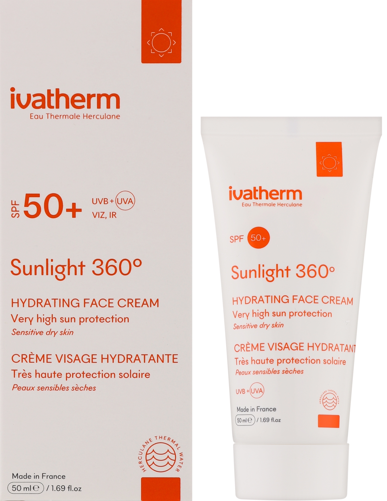 SUNLIGHT сонцезахисний зволожувальний крем SPF 50+ - Ivatherm Sunlight Hydrating Face Cream SPF50 — фото 50ml