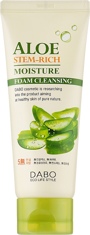 Пенка для умывания лица с экстрактом алоэ вера - Dabo Aloe Stem-Rich Foam Cleansing — фото N1