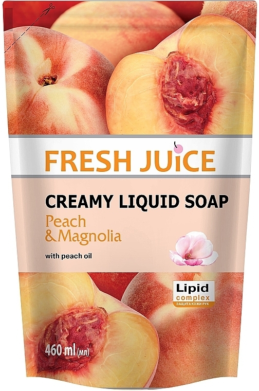 Крем-мило з персиковим маслом - Fresh Juice Peach & Magnolia (змінний блок)