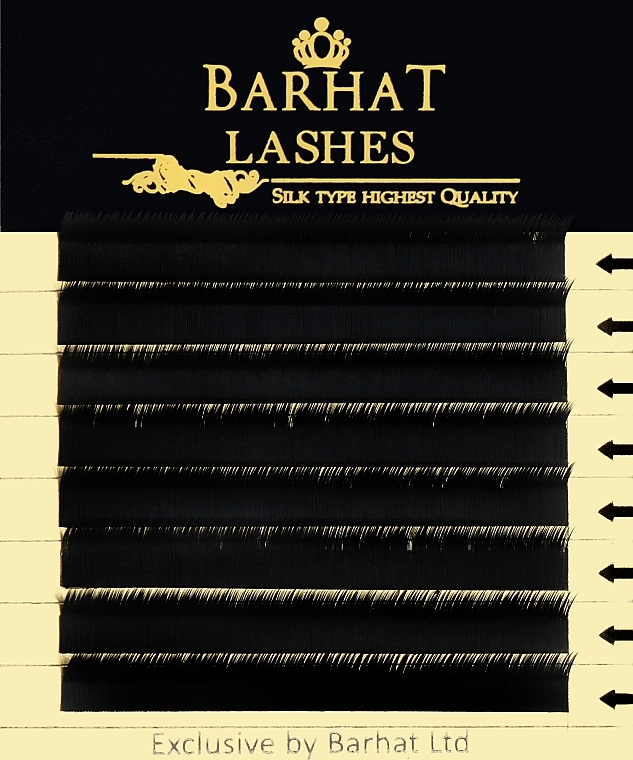 Накладні вії L 0.07 мм (8 мм), 8 ліній - Barhat Lashes Mini — фото N1