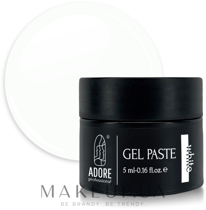 Гель-паста для дизайна ногтей с липким слоем - Adore Professional 3D Gel Paint  — фото White