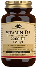 Добавка харчова "Вітамін D3", 55 мкг - Solgar Vitamin D3 2200 IU — фото N2