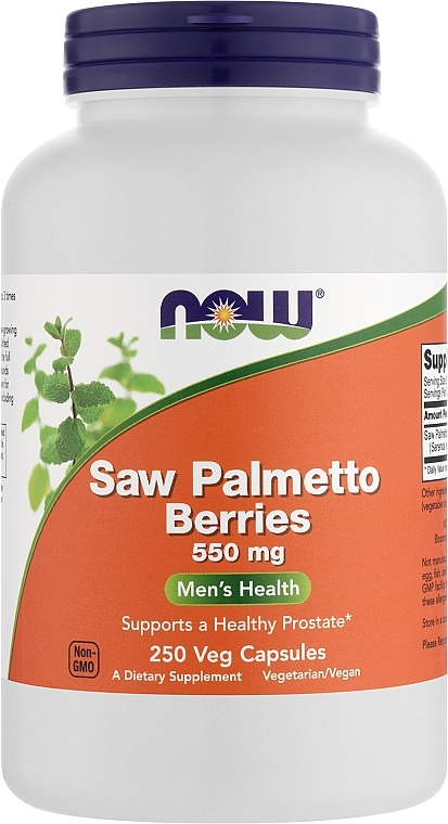 Капсули "Ягоди пальми сереноа", 550 мг - Now Foods Saw Palmetto Berries — фото N1