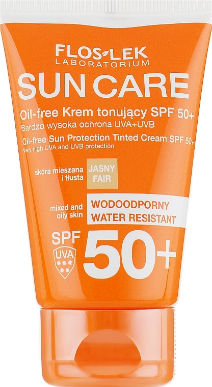 УЦІНКА Тонувальний сонцезахисний крем без олії - Floslek Oil-free Sun Protection Tinted Cream SPF 50+ * — фото N2