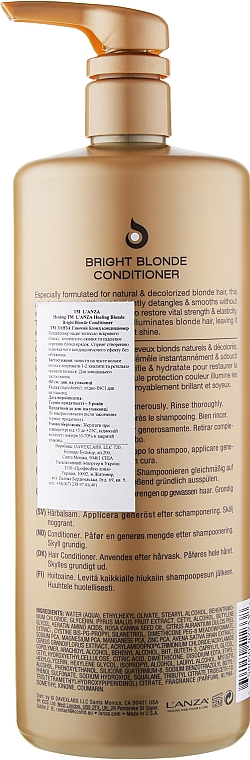 Целебный кондиционер для натуральных и обесцвеченных светлых волос - L'anza Healing Blonde Bright Blonde Conditioner — фото N4