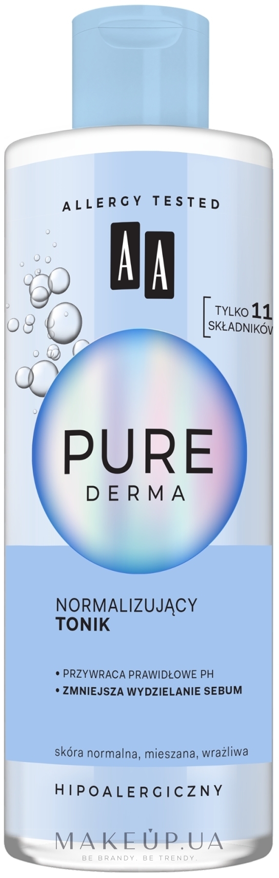 Нормалізувальний тонік для обличчя - AA Pure Derma — фото 200ml