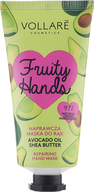 Маска для рук з маслом ши й авокадо - Vollare Cosmetics Fruity Hands Repairing Hand Mask