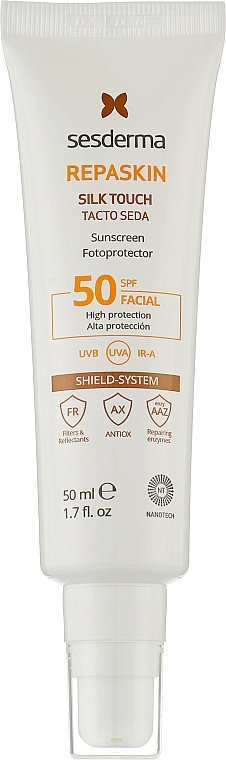 Сонцезахисний крем для обличчя - SesDerma Laboratories Repaskin Silk Touch Facial SPF 50 — фото N1