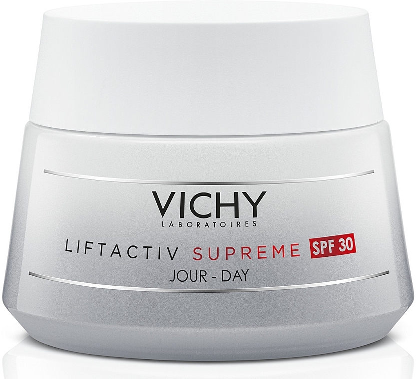 Засіб тривалої дії: корекція зморшок та пружність шкіри, антивіковий крем з сонцезахисним фактором SPF30, для всіх типів шкіри - Vichy Liftactiv Supreme Day Cream SPF30 For All Skin Types * — фото N1