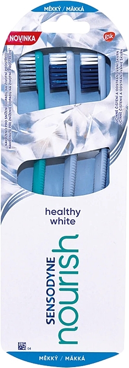 Набор - Sensodyne Nourish Healthy White Soft Toothbrush Set (toothbrush/3pcs) — фото N1