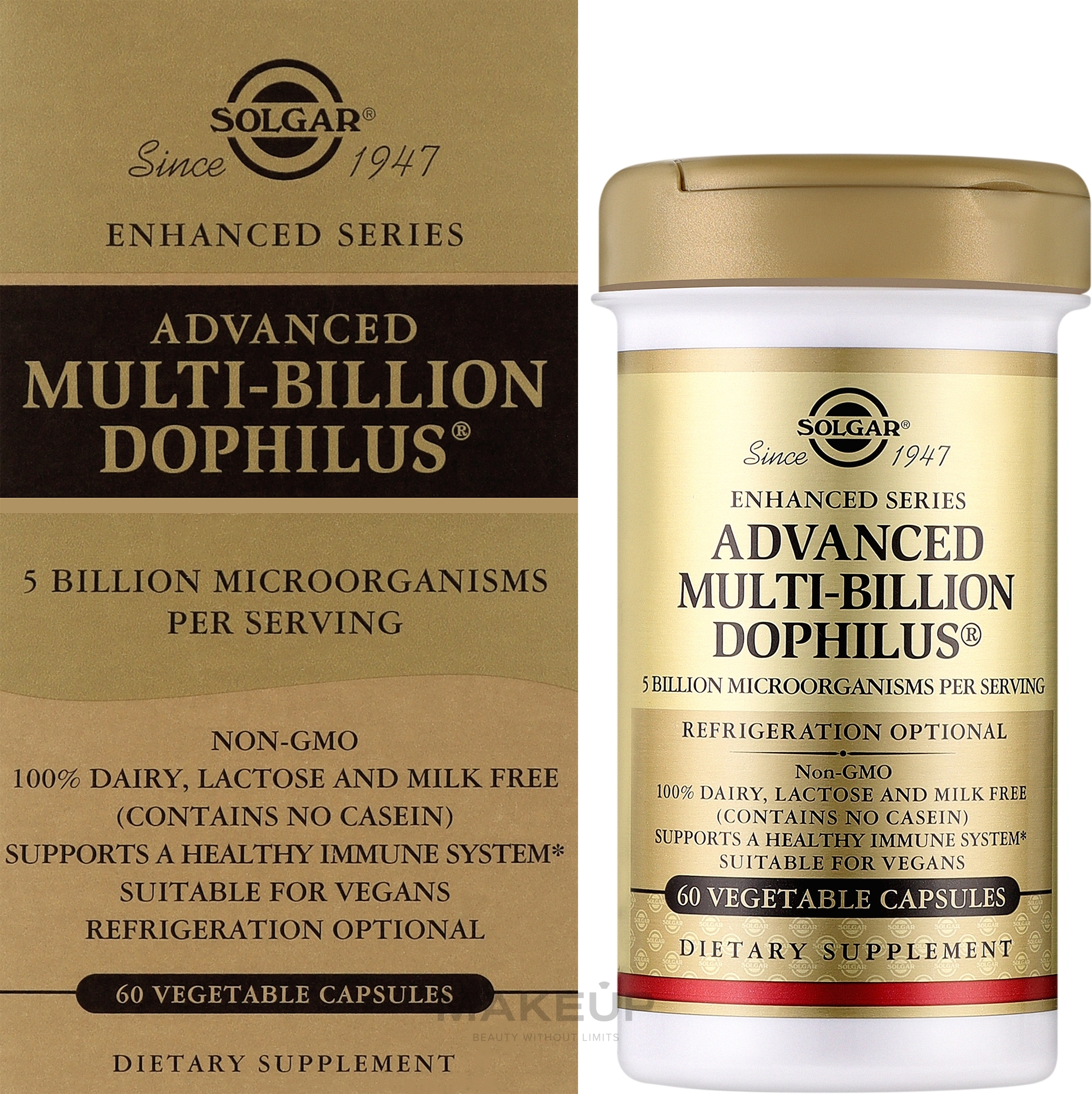 Комплексные пробиотики "Мульти-Билион Дофилус" - Solgar Advanced Multi-Billion Dophilus Food Supplement — фото 60шт