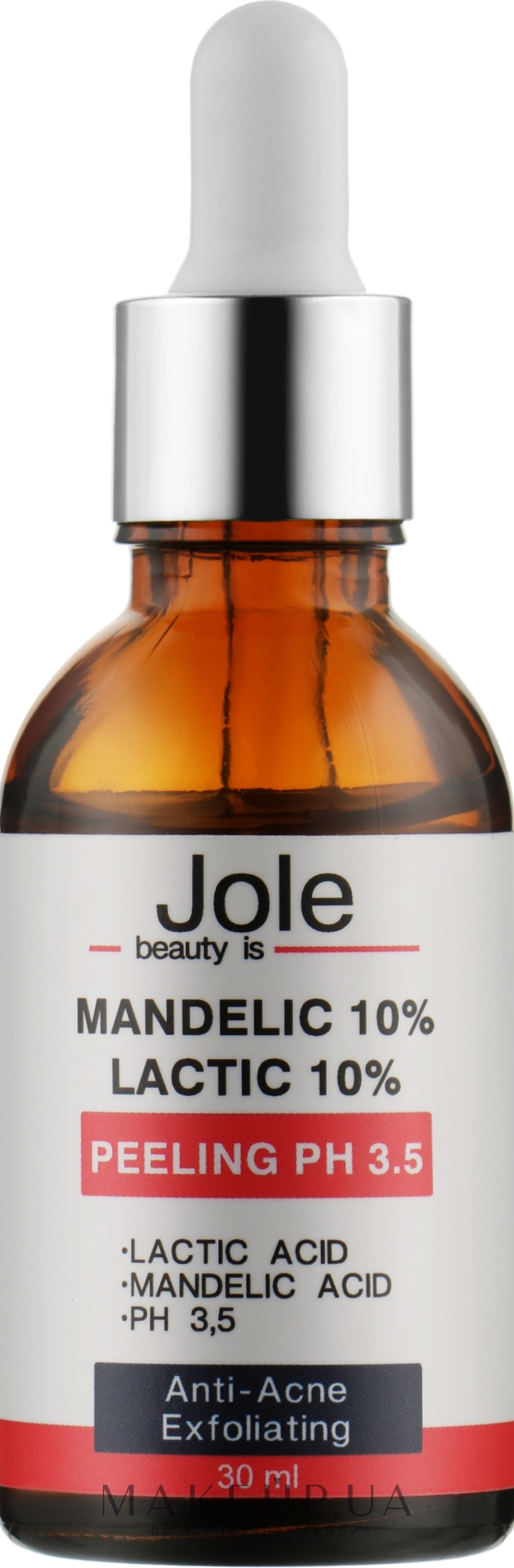 Пілінг для обличчя з мигдальною й молочною кислотами - Jole Mandelic 10%+ Lactic 10% Peeling pH 3,5 — фото 30ml