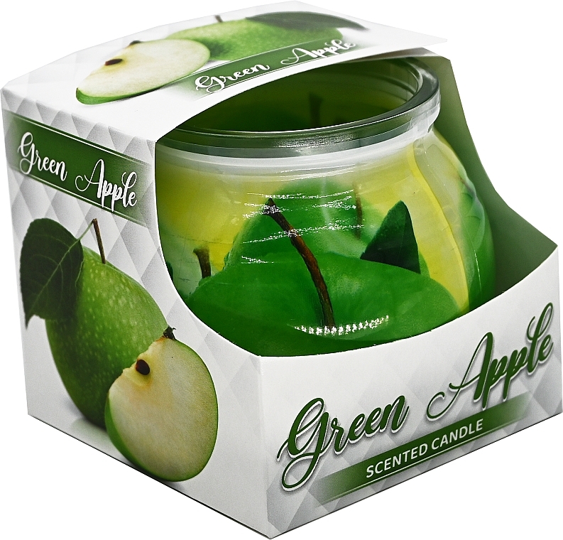 Свічка у скляному покритті - Admit Candle In Glass Cover Green Apple — фото N1