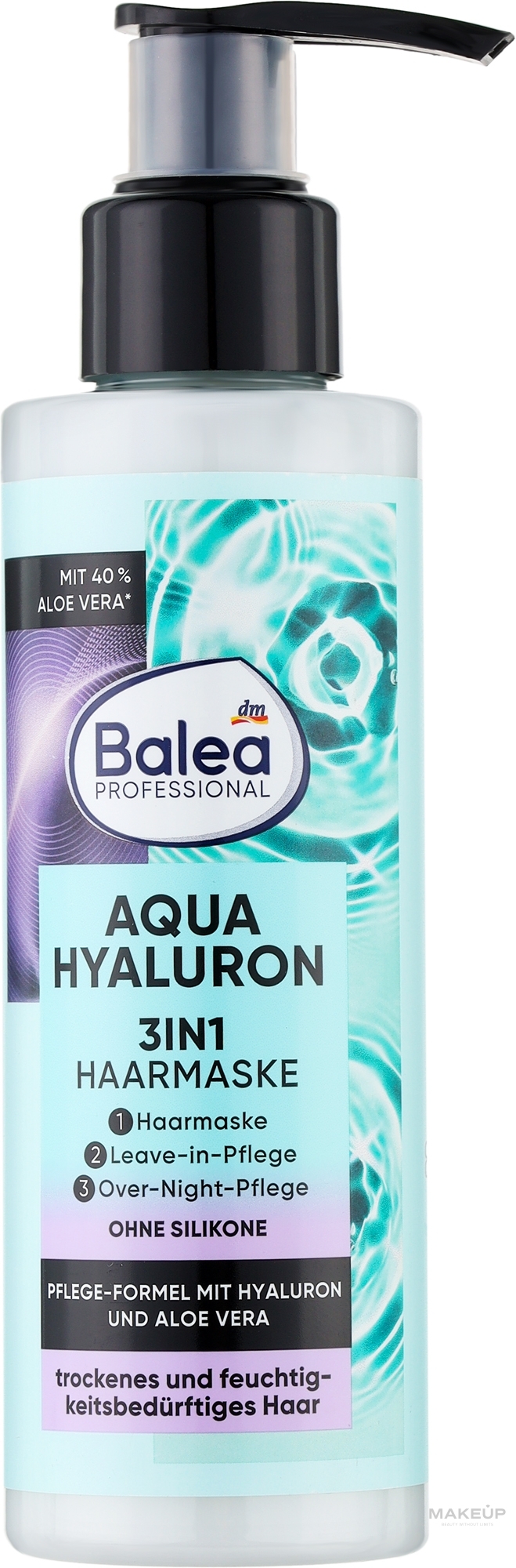 Профессиональная маска для сухих и обезвоженных волос 3в1 - Balea Professional Aqua Hyaluron Haarmaske — фото 150ml