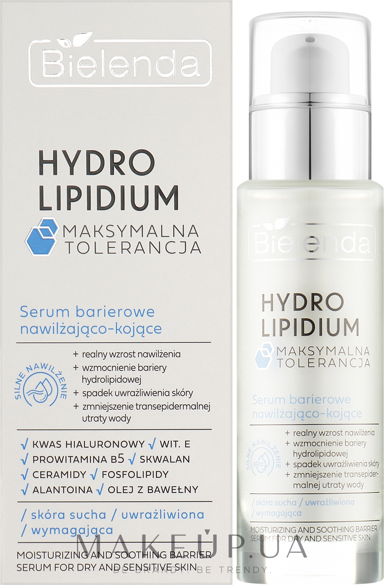 Зволожувальна та заспокійлива бар'єрна сироватка - Bielenda Hydro Lipidium — фото 30ml