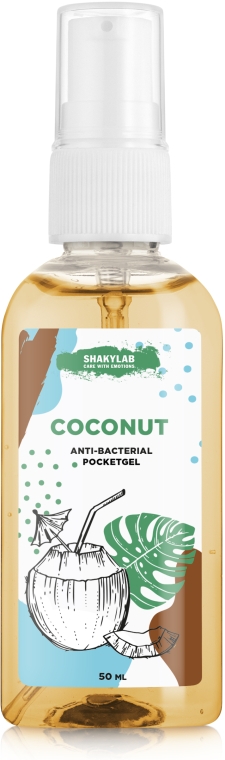 Антибактеріальний гель для рук "Сoconut" - SHAKYLAB Anti-Bacterial Pocket Gel — фото N5