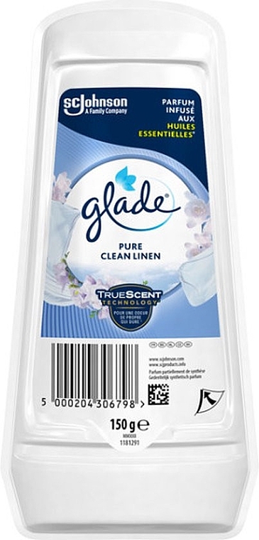 Освежитель воздуха гелевый "Чистое белье" - Glade True Scent Pure Clean Linen — фото N1
