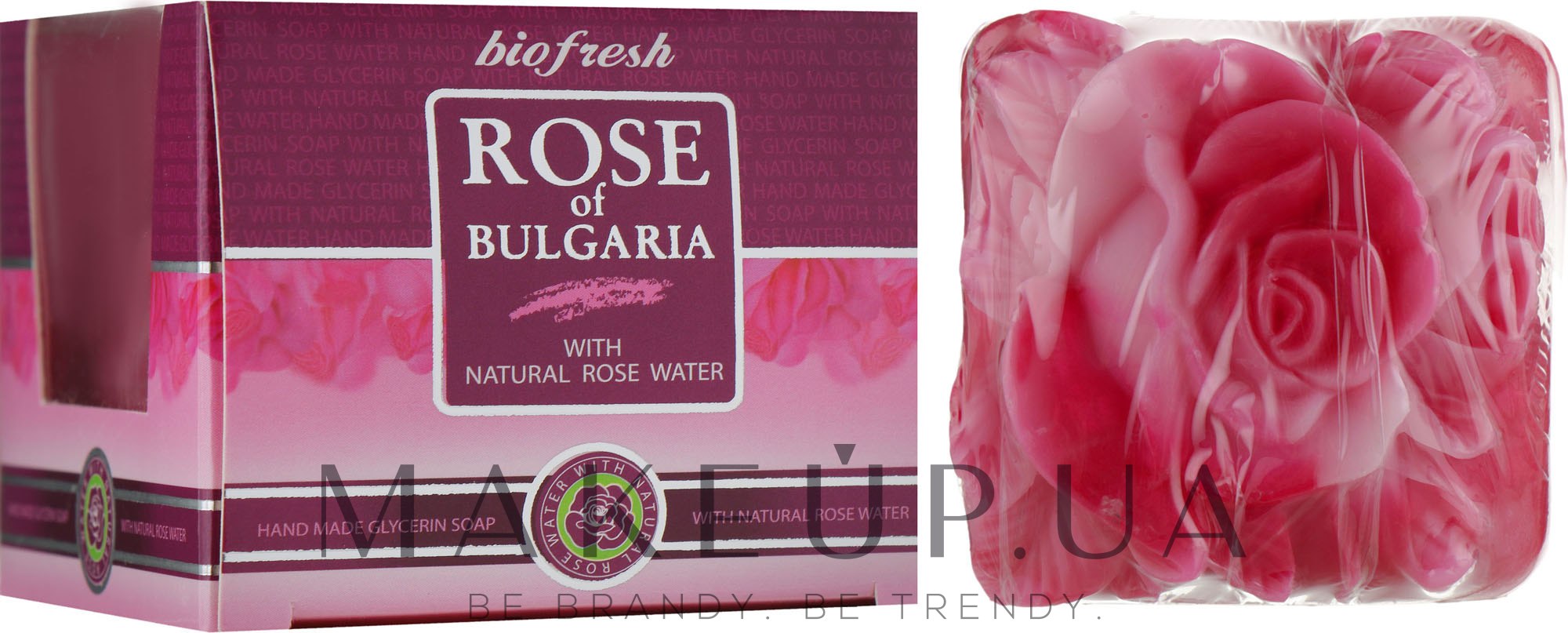 Глицериновое мыло "Роза", лилово-розовое - BioFresh Rose of Bulgaria Rose Glycerin Soap — фото 70g
