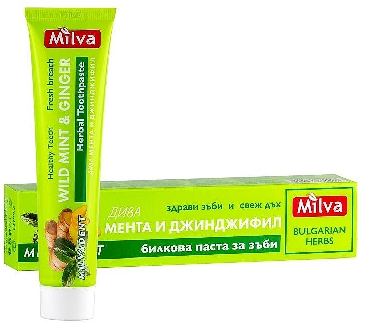 Зубная паста с мятой и имбирем - Milva Wild Mint & Ginger Toothpaste — фото N1